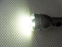 LED flashlight lit